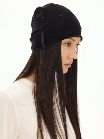 Hand-Studded Merino Wool Beanie