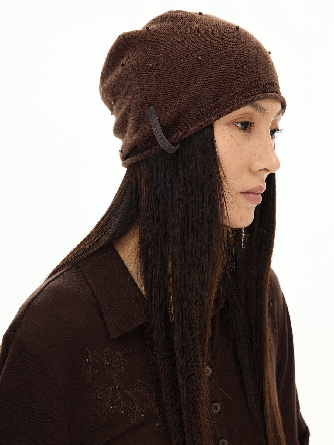 Hand-Studded Merino Wool Beanie