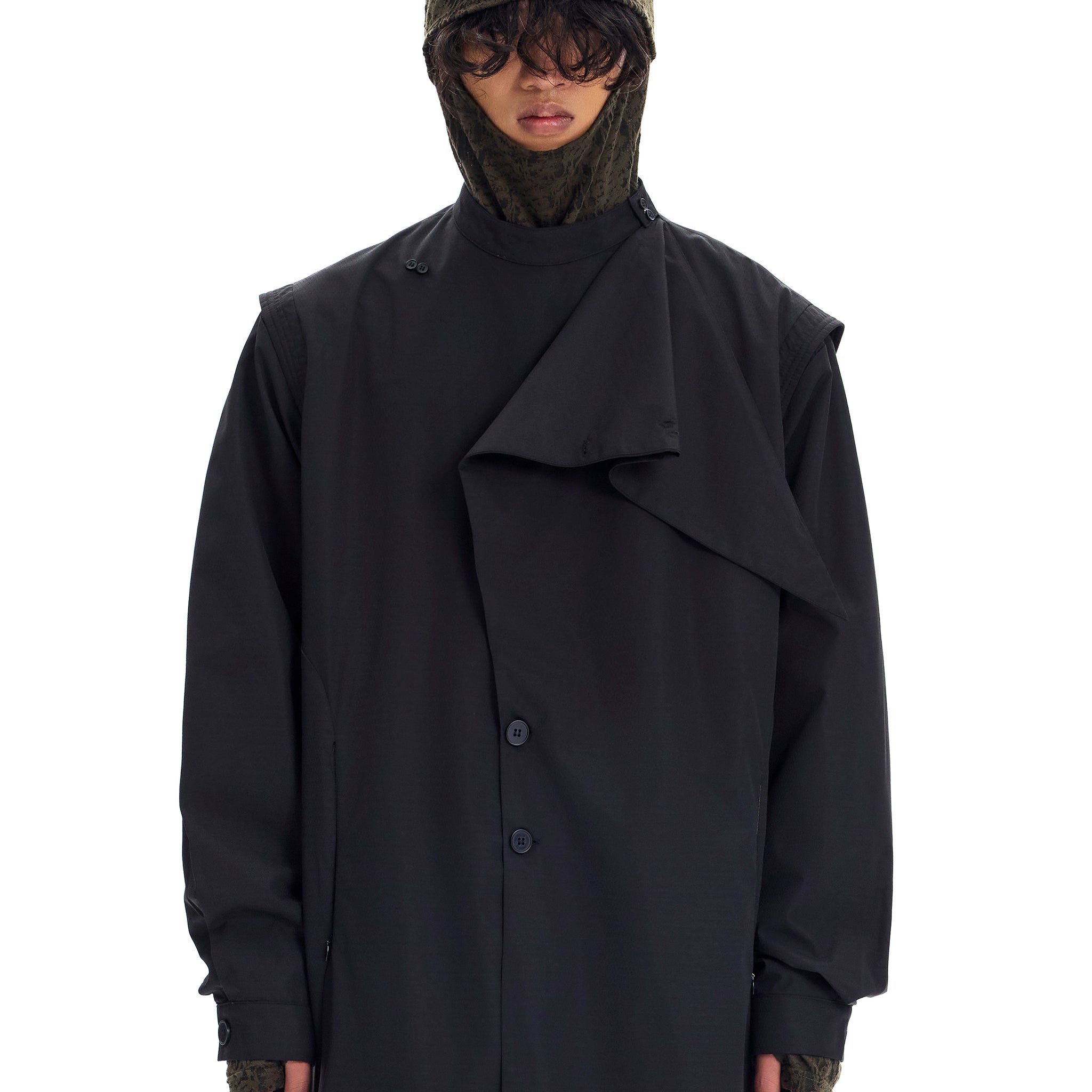 Chinese Standing Lapel Trench Coat