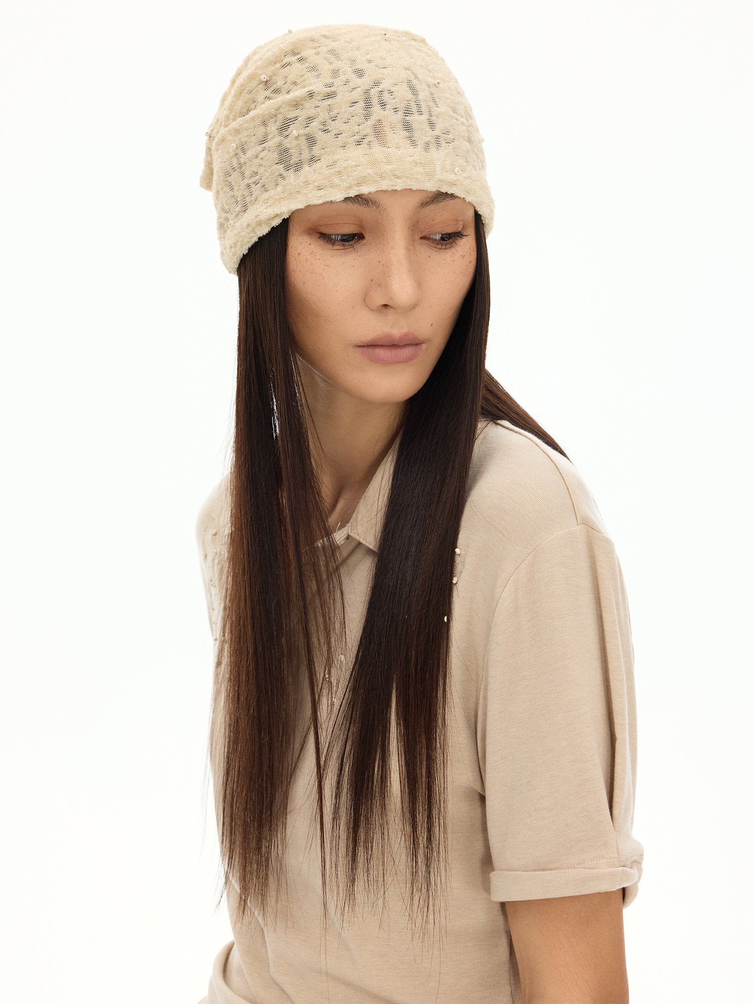 Hand-Studded Knit Bandana