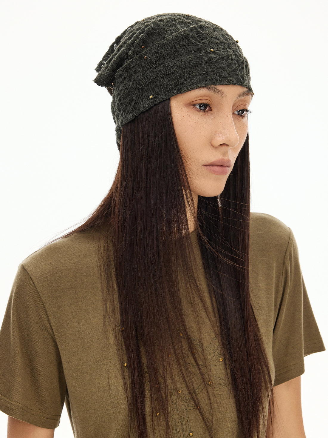 Hand-Studded Knit Bandana