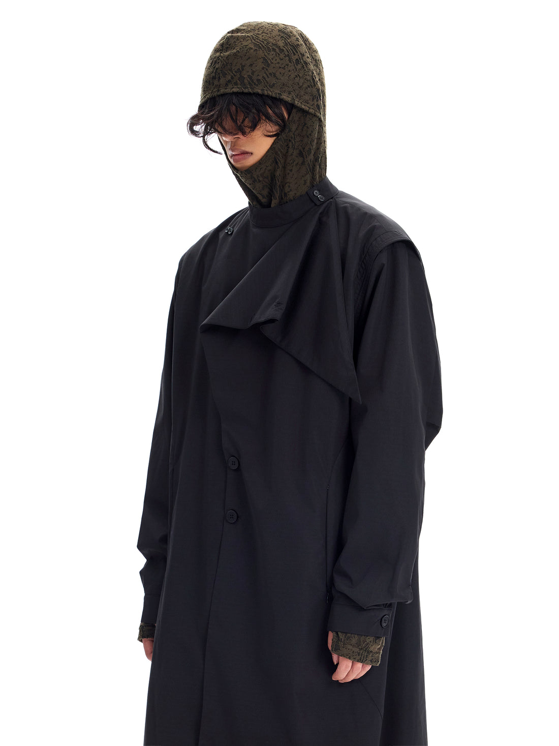Chinese Standing Lapel Trench Coat